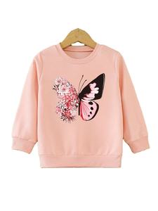 เสื้อมีฮู้ดของผู้หญิงพิมพ์ลายผีเสื้อมีเชือกผูกไหล่แบบผูกติดโลโก้ตามสั่ง - Product Image 2