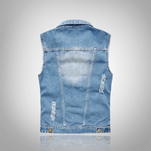 Chaleco Vaquero para Mujer, Estilo Casual, Sin Mangas, Color Azul Claro, Desgastado, Estilo Vintage, Algodón, Corte Regular, Ropa de Primavera - Product Image 3