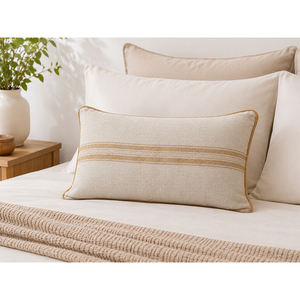 Funda de Cojín Lavable de Lujo con Rayas, 100% Lino Teñido, con Flecos Decorativos, Cierre de Cremallera, para Sofá Cama - Product Image 2