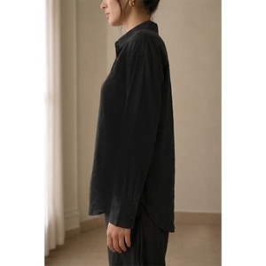 Conjunto de 2 Piezas Negro Premium para Mujer, Camisa Holgada con Pantalones Anchos - Product Image 5