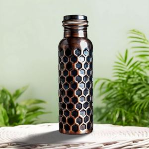 Pure Copper Water <b>Bottle</b> 1 Litre Leak-Proof Ayurvedic <b>Flask</b> Handmade Yoga Health Benefits <b>Bottle</b> for Hydration Eco-Friendly. - Product Image 2