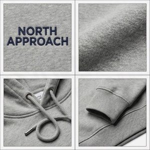 Sweat-shirt à capuche gris pour homme North Approach, coupe classique, en coton French Terry, avec poche avant, décontracté, pour l'automne - Product Image 4