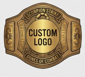 Handmade Genuine Leather Martial Arts Championship <b>Belt</b> Gold Zinc Alloy Plate CNC Engraved 3D Trophy for Tournament Events - Product Image 6