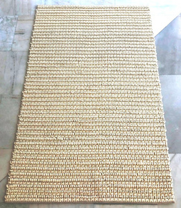 Alfombra de Lana y Algodón Gruesa Antideslizante Tejida a Mano, Estilo Moderno con Rayas Blancas, Hecha en India para Uso en el Hogar y Hoteles, Tapete de Entrada al Por Mayor - Product Image 4