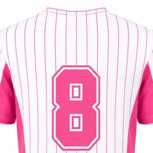 Precio al por mayor OEM: Camisetas de béisbol ligeras para adultos, transpirables, ecológicas, con logo personalizado, 100% poliéster, cuello corazón, de secado rápido. - Product Image 5