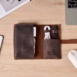 Sturdy Leather <b>Cable</b> Organizer Durable Desktop Cord Tidy Earphone Wire Management Wrap Charger Keeper Wholesale LCO-0074 - Product Image 1