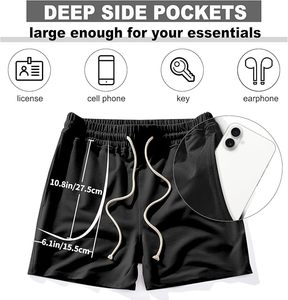 Pantalones Cortos Deportivos para Hombre, 100% Poliéster, Casuales, para Fitness, Gimnasio, con Bolsillos Laterales, Ecológicos y Transpirables - Product Image 4