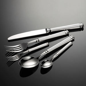 Luxury <b>Flatware</b> Set with Roman Column Design Handle Steel Dinner Knife Spoon Fork Cutlery Set - Product Image 1