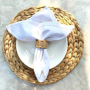 Servilleteros de ratán hechos a mano Tradebyd, estilo Rural Ecológico Premium, decoración de 4,5 cm de ancho para cenas elegantes - Product Image 1