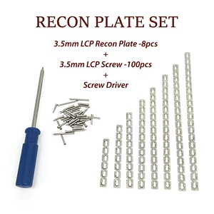 Juego de Placas de Reconstrucción LCP Veterinarias de 3.5mm, 8 Piezas, 100 Tornillos de Bloqueo, Destornillador, Kit de Fijación Ósea Ortopédica para Animales, Reutilizable - Product Image 2