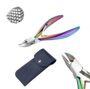 Coupe-ongles incarnés à double ressort, revêtement couleur arc-en-ciel, avec poignées confortables pour ongles épais - Product Image 1