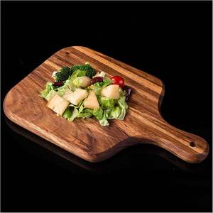 Planche à découper ronde en bois de manguier avec poignée - Écologique, durable, légère pour une utilisation en cuisine - Product Image 3