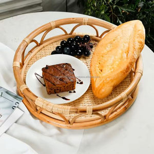 Fabricant de plateau de service en rotin naturel fait à la main Plateau alimentaire décoratif écologique Durable léger du Vietnam - Product Image 2