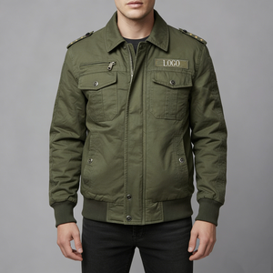 Mens Military Cargo Canvas <b>Jacket</b> Tactical Polyester/Nylon Bomber Workwear Coat Waterproof Hooded Color Block <b>Lightweight</b> Winter - Product Image 1