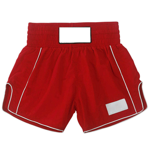 Shorts de MMA noirs pour femme GRACE COLLECTION, coupe régulière, motif thaïlandais, accents rouges et dorés, extensibles, séchage rapide - Product Image 3