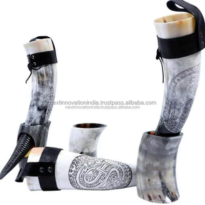 Bull Drinking Horn Tankards for Sipping Beer <b>Wine</b> Tea Coffee or Milk <b>Set</b> Available - Product Image 1