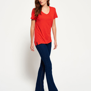 Camiseta Informal de Verano para Mujer, Precio Económico al por Mayor, 100% Algodón Jersey, Corte Recortado, Cuello Redondo - Product Image 4