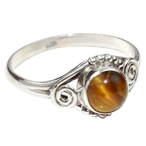 Bague unisexe en argent sterling 925 œil de tigre en forme de cœur, style bohème fait main, sertie clos, bijoux chrétiens - Product Image 4