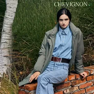 เสื้อโค้ทขนแคชเมียร์ผสมสีมะกอกสำหรับผู้หญิงดีไซน์เวียดนาม - Product Image 1