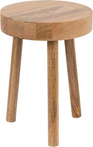 Tabouret rond en bois de manguier, finition naturelle, meubles en bois pour la maison, salon, chambre à coucher, cuisine et décoration - Product Image 3
