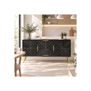 GALAXY Collection Modern Pine Wood Buffet Cabinet With 3 Drawers Dining Room <b>Sideboard</b> Storage Elegant Design - Product Image 1
