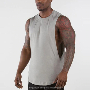 Tout nouveau débardeur uni hommes gymnases Stringer chemise sans manches côtés ouverts blanc Fitness vêtements coton Muscle gilet vêtements de sport - Product Image 6