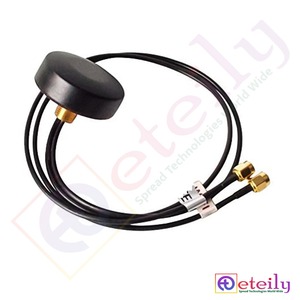 Antena combinada GPS+4G de montaje con tornillos con cable RG174, 2 conectores macho (46 mm), clasificación IP67, ganancia de 28 dB - ETEILY, fabricada en India - Product Image 1