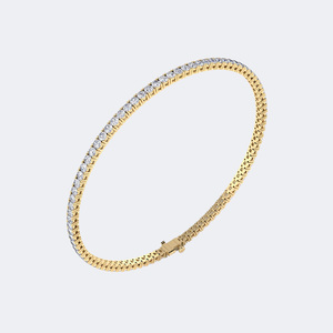 2.00CTW Lab Grown Round Prong-<b>Set</b> Diamond <b>Gold</b> Plated Luxury Tennis Bracelet - Product Image 5