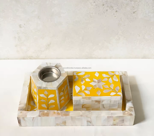 ชุดกระถางธูปหรูหราประดับเปลือกหอยมุก พร้อมที่ใส่ไม้จันทน์หอมแบบอาหรับ รุ่นใหม่ ทำด้วยมือ สำหรับรอมฎอนมูบารัค - Product Image 2