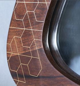 Modern Triangular Wooden <b>Frame</b> Wall Mirror Geometric Pattern Decorative Irregular Shape Mirror for Living Room Hotel Wall Mirror - Product Image 5