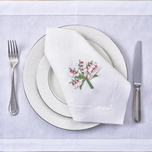 Broderie personnalisée de mariage, serviettes de table brodées en coton et lin français avec logo brodé - Product Image 4