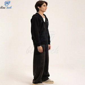 Men Zip Up Hoodie Cotton Fleece Casual Streetwear Full Zip <b>Jacket</b> Custom Logo Comfortable Daily <b>Wear</b> Supplier - Product Image 3