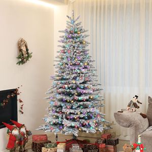Albero di Natale Artificiale Pre-Illuminato da 210 cm con 500 Luci LED e 1264 Punte di Rami, Effetto Neve, Verde - Product Image 2
