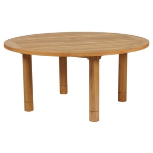 <b>Round</b> Teak <b>Outdoor</b> Dining <b>Table</b> Solid Wood Patio <b>Table</b> 6 Seater - Product Image 1