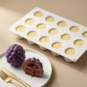 New Cross Border 15 Cavity Blackberry Shaped French Mousse Dessert <b>Silicone</b> Mold Food Grade Easy Release DIY Fruit <b>Baking</b> Mold - Product Image 2