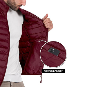 Ultralight Down Gilet <b>Padded</b> Maroon Body Warmer for Men Casual Quilted Sleeveless Jacket Versatile Puffer Vest - Product Image 5
