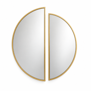 <b>Gold</b> Split Circle Wall <b>Mirror</b> Set Modern Metal 2 Piece Decorative <b>Mirrors</b> for Living Room Bedroom Entryway Luxury Home Decor Art - Product Image 1