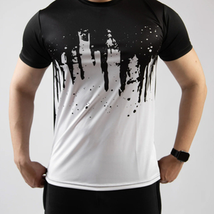 เสื้อถักผู้ชายคุณภาพสูง พิมพ์ลายแบบซับลิเมชั่น โพลีเอสเตอร์ 100% ระบายอากาศได้ดี แห้งเร็ว โลโก้สั่งทำได้ บริการ OEM โลโก้เสื้อแขนสั้น - Product Image 5