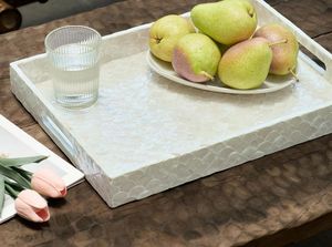 Premium White Resin Art Deco <b>Plant</b> Pattern Multi-Functional Wedding Display <b>Tray</b> - Product Image 3