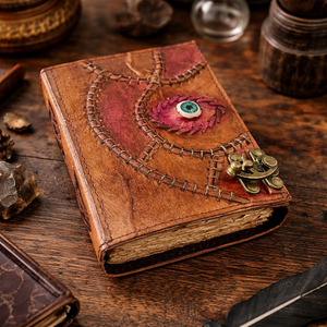 Libro Grimoire de Hocus Pocus, Diario Ecológico de Cuero Genuino, Bloc de Notas de Oficina, Cuaderno de Dibujo Hecho a Mano, Cuaderno Vintage con Bordes Decorativos, Regalo - Product Image 1