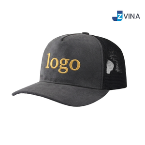 Custom Logo Mesh Trucker <b>Cap</b> With Gold Embroidery Logo Front Panel Adjustable Unisex Casual <b>Hat</b> - Product Image 3