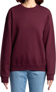 <b>Men's</b> <b>Burgundy</b> Crew Neck Pullover <b>Sweatshirt</b> 100% Cotton Regular Fit Solid Color Casual Autumn Wear - Product Image 4