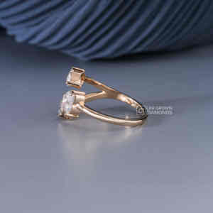 Bague de luxe en moissanite taille cœur pour femme, en argent sterling S925, bijoux de mariage et de fiançailles, plaqué or jaune avec accents ovales et poire - Product Image 3