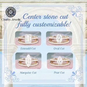 Bague de Fiançailles et d'Éternité Classique pour Femme Charm_Jewells en Argent Plaqué Or Rose 18K avec Moissanite Taille Coussin et Sertissage à Griffes IGI - Product Image 5