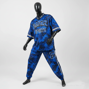 Conjunto de Pantalones Deportivos de Malla de Poliéster Transpirable para Hombre, 180 GSM, Azul, Negro, Camuflaje, Panel Lateral Sublimado, Logotipo Personalizado, 2 Piezas - Product Image 6