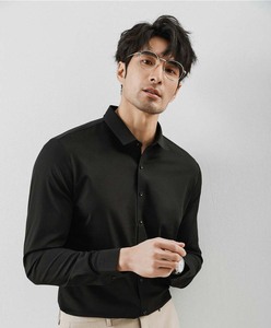 Chemises décontractées respirantes pour hommes, coupe confortable et décontractée, imprimé rayé, Kemeja Pria Lengan Panjang pour le travail - Product Image 3