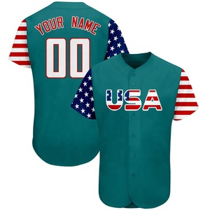 Maillot de baseball à col en V pour hommes, vêtements de sport respirants à enfiler, manches courtes, ensembles de softball brodés pour adultes - Product Image 3