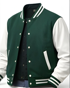 Blouson universitaire en molleton de coton épais avec logo personnalisé, style streetwear unisexe, vente en gros - Product Image 4