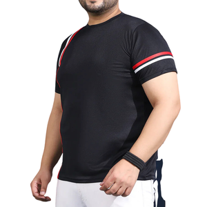Camiseta de Manga Corta para Hombre, Talla Grande, Corte Holgado, Color Negro, Tejido de Punto, 100% Algodón, Transpirable, Anti-Pilling, Cuello Redondo - Product Image 5