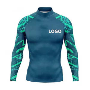 เสื้อรัดกล้ามเนื้อแขนยาวสำหรับผู้ชาย ลายศิลปะวาดเส้น ฟลามิงโก ใบปาล์ม ลายทรอปิคอล สำหรับออกกำลังกาย เล่นกีฬา ฝึกซ้อม - Product Image 2